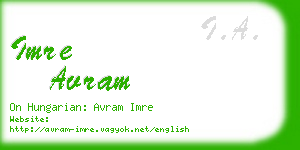 imre avram business card